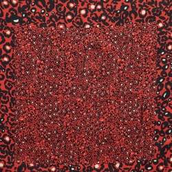 Kenzo Red Leopard Print Silk Scarf