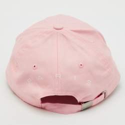 Pre Owned Kenzo Pink Logo Flock Print Cotton Baseball Cap One Size