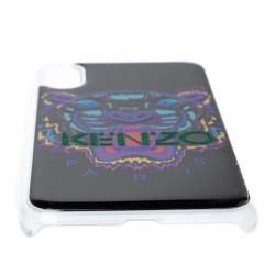 Pre Owned Kenzo Multicolor Black PVC Tiger Print iPhone X Case