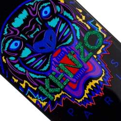 Pre Owned Kenzo Multicolor Black PVC Tiger Print iPhone X Case