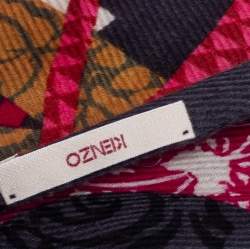 Pre Owned Kenzo Multicolor Printed Wool Angora Blend Scarf