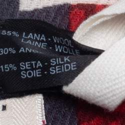 Pre Owned Kenzo Multicolor Printed Wool Angora Blend Scarf