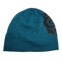 Pre Owned Kenzo Teal Floral Jacquard Wool Beanie