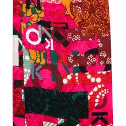 Pre Owned وشاح كينزو مزيج صوف وردي مطبوع شعار الماركة