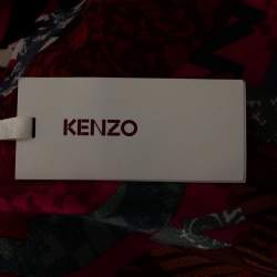 Pre Owned وشاح كينزو مزيج صوف وردي مطبوع شعار الماركة
