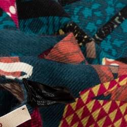 Kenzo Multicolor Logo Print Wool Blend Scarf