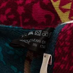 Kenzo Multicolor Logo Print Wool Blend Scarf