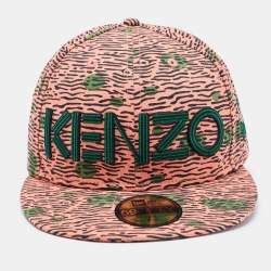 Kenzo Pink Print Cotton New Era 59 Baseball Cap Size 61.5