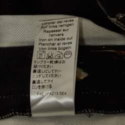 Pre Owned Kenzo Black Abstract Print Denim Skinny Jeans M Waist 30"