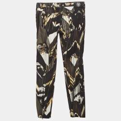 Pre Owned Kenzo Black Abstract Print Denim Skinny Jeans M Waist 30"