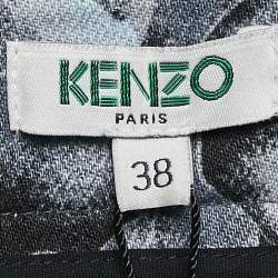 Kenzo Blue Floral Print Denim Skinny Jeans M Waist 30''