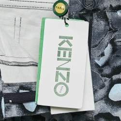 Kenzo Blue Floral Print Denim Skinny Jeans M Waist 30''