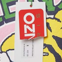 Pre Owned Kenzo Pink Logo Print Cotton Relax Fit T-Shirt S
