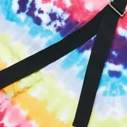 Kenzo Multicolor Tie-Dye Print Satin Belted Midi Skirt S