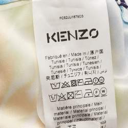 Kenzo Multicolor Tie-Dye Print Satin Belted Midi Skirt M
