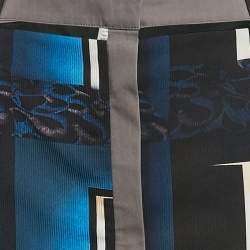 Kenzo Blue/Multicolor Printed Crepe Short Skirt L