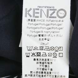 Pre Owned Kenzo Blue Logo Tiger Print Crew Neck T-Shirt M