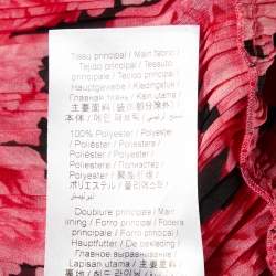 Kenzo Dark Pink Printed Plisse Soft Flared Dress S