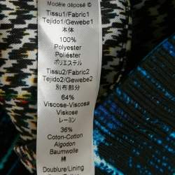 Pre Owned Kenzo Black/Multicolor Textured Synthetic Round Neck Sleeveless Top M