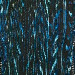 Pre Owned Kenzo Black/Multicolor Textured Synthetic Round Neck Sleeveless Top M