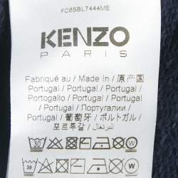 Kenzo Navy Blue Floral Print Cotton Button Front Cardigan S
