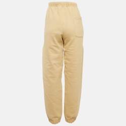 Kenzo Beige Cotton Knit Applique Detail Classic Jogger Pants S