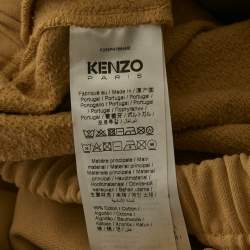 Kenzo Beige Cotton Knit Applique Detail Classic Jogger Pants S