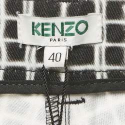 Pre Owned Kenzo Black Printed Denim Skinny Jeans M Waist 30"