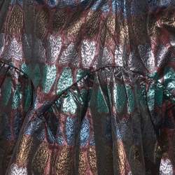 Pre Owned Kenzo Multicolor Metallic Brocade Mini Skirt S
