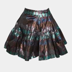 Pre Owned Kenzo Multicolor Metallic Brocade Mini Skirt S