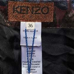 Pre Owned Kenzo Multicolor Metallic Brocade Mini Skirt S