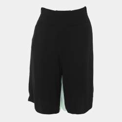 Pre Owned Kenzo Black/Green Georgette Pleated Short L