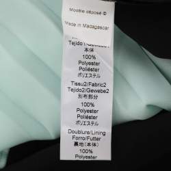 Pre Owned Kenzo Black/Green Georgette Pleated Short L