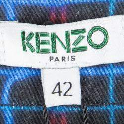 Kenzo Jungle Multicolor Irregular Check Printed Denim Jeans L