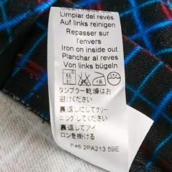 Pre Owned Kenzo Blue Irregular Check Denim Skinny Jeans S Waist 29"