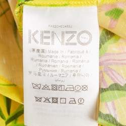 مملوكة مسبقًا Kenzo Yellow Floral Print Cotton Hawaiian Shirt S