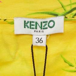 مملوكة مسبقًا Kenzo Yellow Floral Print Cotton Hawaiian Shirt S