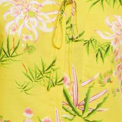 مملوكة مسبقًا Kenzo Yellow Floral Print Cotton Hawaiian Shirt S
