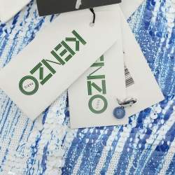 مملوكة مسبقًا توب كنزو أزرق/أبيض ترتر بلا أكمام مقاس متوسط - ميديم