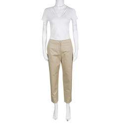 Pre Owned Kenzo Beige Cropped Trousers M