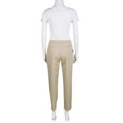 Pre Owned Kenzo Beige Cropped Trousers M