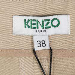 Pre Owned Kenzo Beige Cropped Trousers M