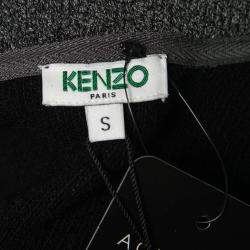 Pre Owned Kenzo Grey Monster Foil Print Multi Fabric Sweatshirt S