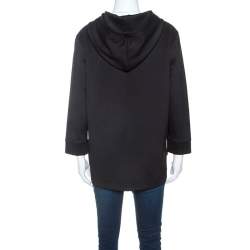 Karl Lagerfeld Black Logo Print Scuba Jersey Hoodie M