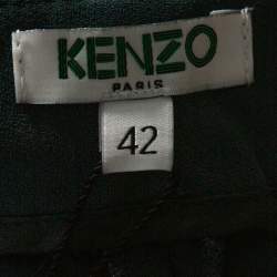 Pre Owned Kenzo Forest Green Crepe Tailored Pants L
