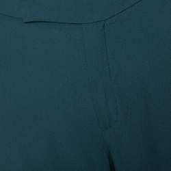 Pre Owned Kenzo Forest Green Crepe Tailored Pants L