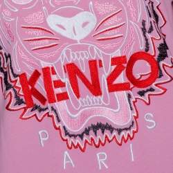 Pre Owned Kenzo Pink Cotton Bleached Tiger Fitted Sweatshirt M