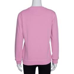 Pre Owned Kenzo Pink Cotton Bleached Tiger Fitted Sweatshirt M