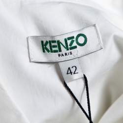 Pre Owned Kenzo White Cotton Dolphin Detail Sleeveless Shirt L
