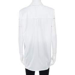 Pre Owned Kenzo White Cotton Dolphin Detail Sleeveless Shirt L